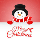 Merry Christmas Snowman Fabric Panel - Red - ineedfabric.com