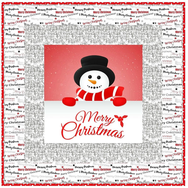 Merry Christmas Snowman Wall Hanging 42" x 42" - ineedfabric.com
