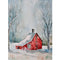 Merry Christmas Snowstorm Barn Fabric Panel - ineedfabric.com