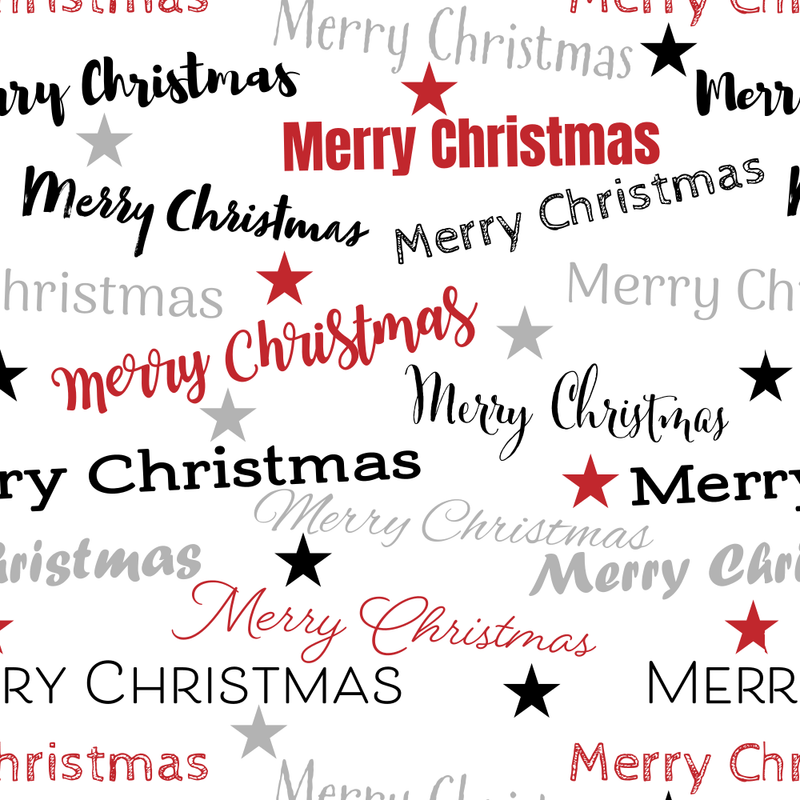 Merry Christmas Text Fabric - ineedfabric.com