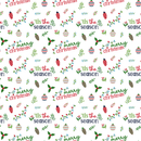 Merry Christmas Tis The Season Fabric - White - ineedfabric.com