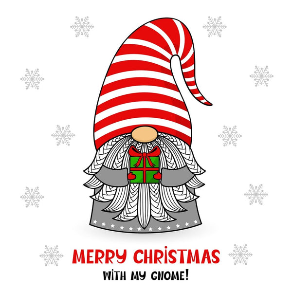 Merry Christmas With My Gnome Fabric Panel - ineedfabric.com