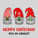 Merry Christmas With My Gnomies Fabric Panel - Gray - ineedfabric.com