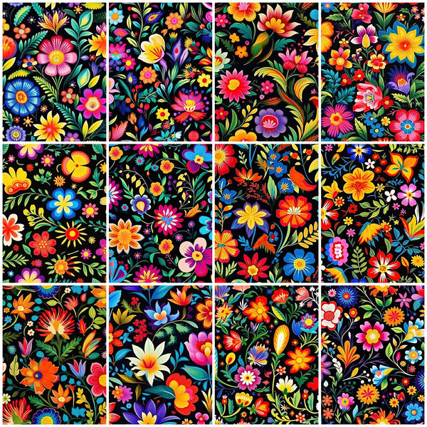 Mexican Floral Fiesta Layer Cake - 12 Pieces - ineedfabric.com
