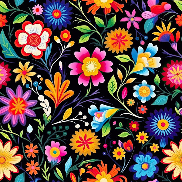 Mexican Floral Fiesta Pattern 1 Fabric - ineedfabric.com