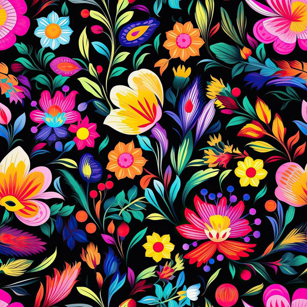 Mexican Floral Fiesta Pattern 4 Fabric - ineedfabric.com