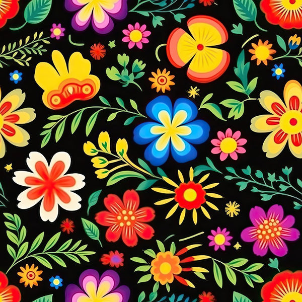 Mexican Floral Fiesta Pattern 5 Fabric - ineedfabric.com