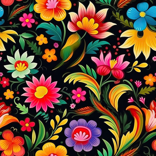 Mexican Floral Fiesta Pattern 6 Fabric - ineedfabric.com