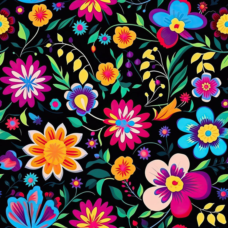 Mexican Floral Fiesta Pattern 7 Fabric - ineedfabric.com