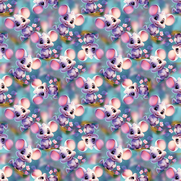 Mice & Floral Fabric - ineedfabric.com