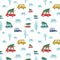 Mid-Century Christmas Cars Fabric - ineedfabric.com