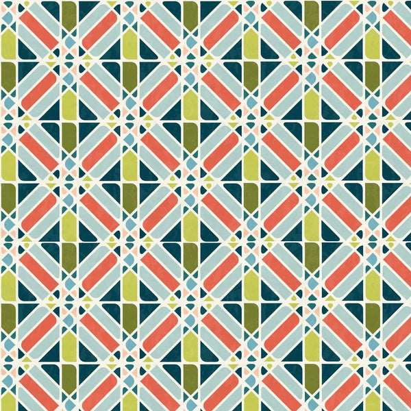 Mid-Century Criss Cross Fabric - Multi - ineedfabric.com