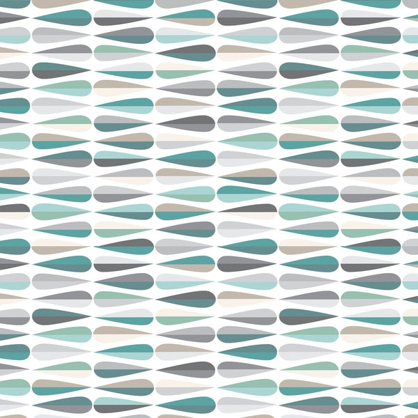 Mid-Century Horizontal Drops Fabric - Blue - ineedfabric.com