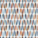 Mid-Century Vertical Drops Fabric - Blue/Orange - ineedfabric.com