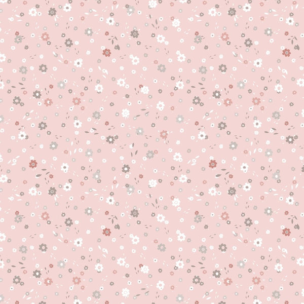 Mini Cartoon Flowers Fabric - Pink - ineedfabric.com
