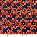 Mini Vintage Flags and Star Fabric - ineedfabric.com