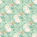 Mint Dreams Bouquets on Hearts Fabric - ineedfabric.com