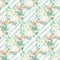 Mint Dreams Bouquets on Stripes Fabric - ineedfabric.com