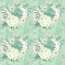 Mint Dreams Bouquets on Words Fabric - ineedfabric.com