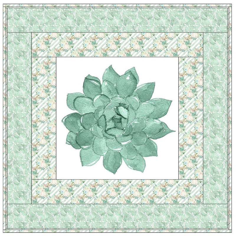 Mint Dreams Flower Wall Hanging 42" x 42" - ineedfabric.com