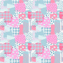 Modern Grunge Elements Fabric - Pink/Blue - ineedfabric.com