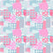 Modern Grunge Elements Fabric - Pink/Blue - ineedfabric.com