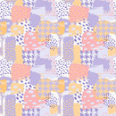 Modern Grunge Elements Fabric - Purple/Yellow - ineedfabric.com