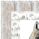 Mom and Baby Wolf in the Woods Wall Hanging 42" x 42" - ineedfabric.com