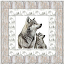 Mom and Baby Wolf in the Woods Wall Hanging 42" x 42" - ineedfabric.com