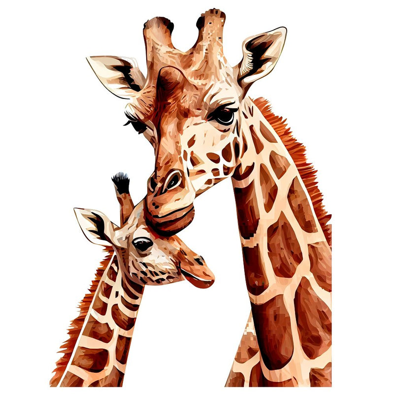 Mom & Baby Giraffe Fabric Panel - ineedfabric.com