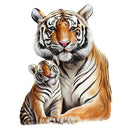 Mom & Baby Tiger Fabric Panel - ineedfabric.com