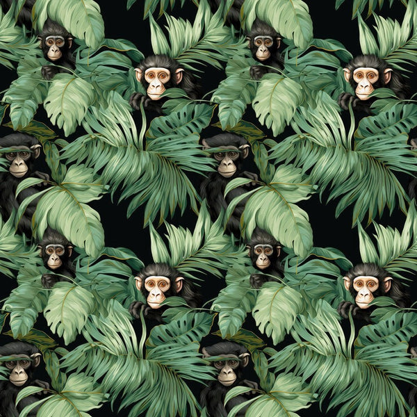 Monkey & Leaves Fabric - ineedfabric.com