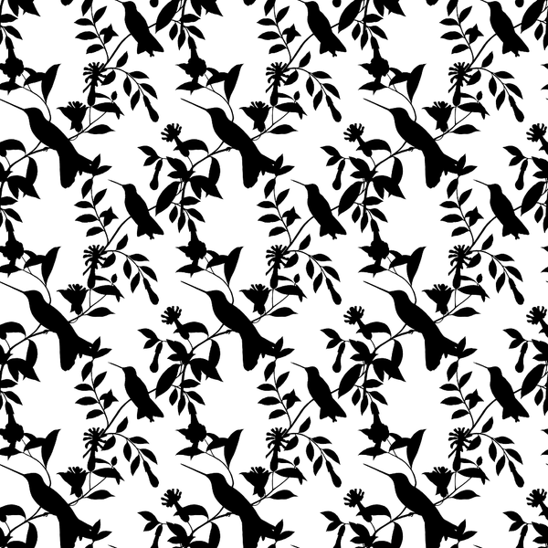 Monochrome Birds #1 Fabric - ineedfabric.com