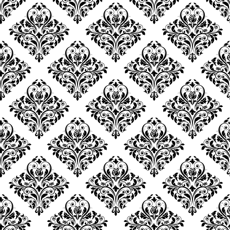 Monochrome Damask Fabric - ineedfabric.com