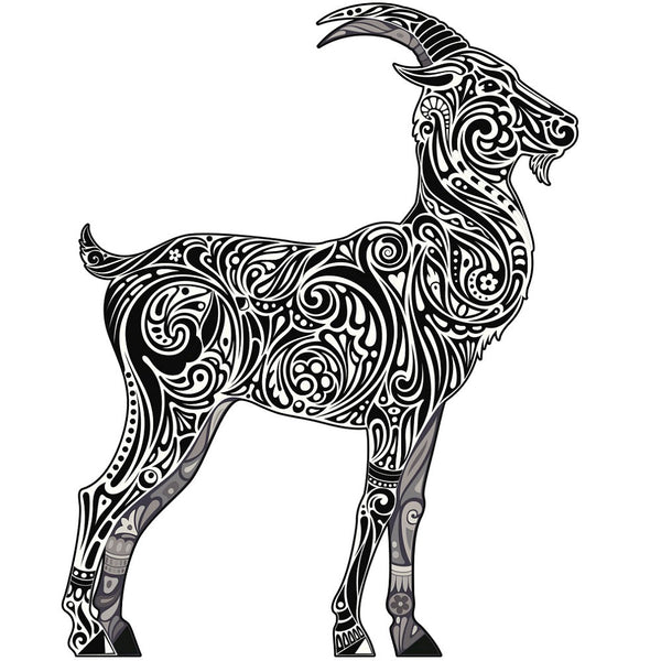Monochrome Goat Fabric Panel - ineedfabric.com