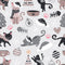 Moody Christmas Cats Pattern 1 Fabric - ineedfabric.com