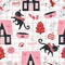 Moody Christmas Cats Pattern 4 Fabric - ineedfabric.com