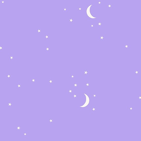 Moon and Stars Fabric - Purple - ineedfabric.com