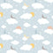 Moons & Clouds Fabric - Blue - ineedfabric.com