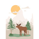 Moose In The Forest Fabric Panel - ineedfabric.com