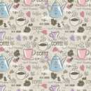 Morning Coffee Fabric - Beige - ineedfabric.com