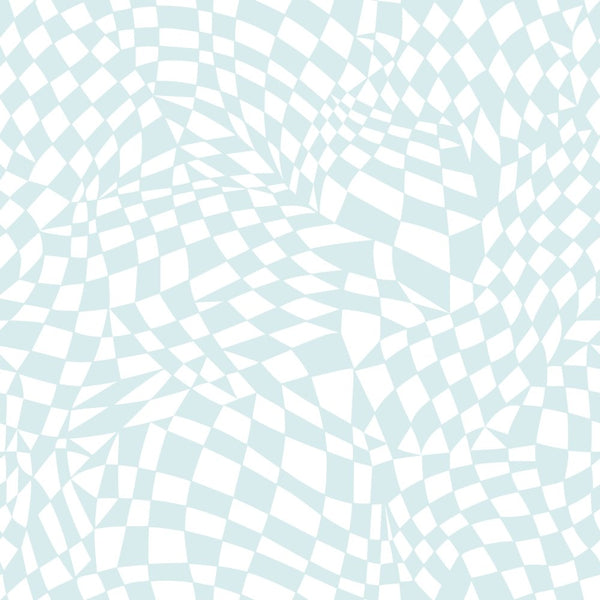 Mosaic Checkered Basics Fabric - Iceberg - ineedfabric.com
