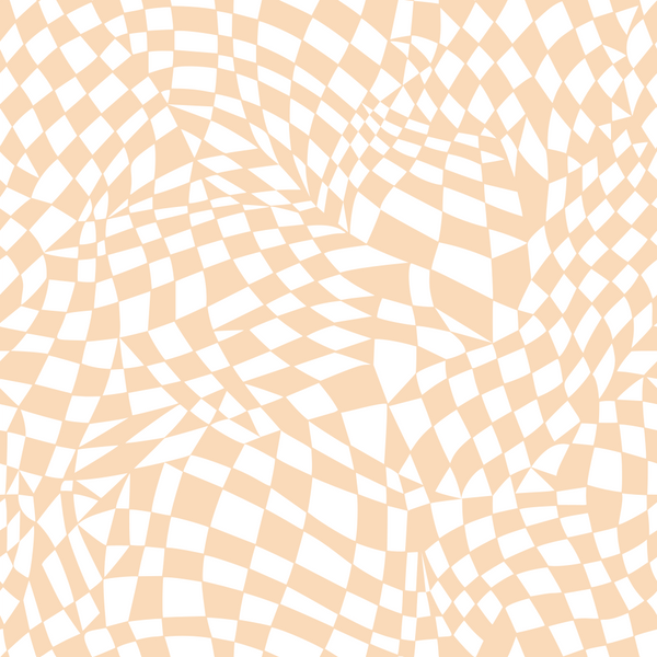 Mosaic Checkered Basics Fabric - Pizazz Peach - ineedfabric.com