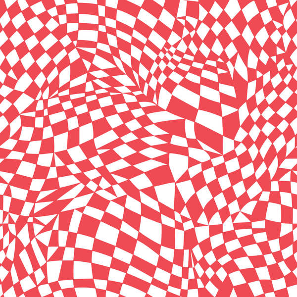 Mosaic Checkered Basics Fabric - Red - ineedfabric.com