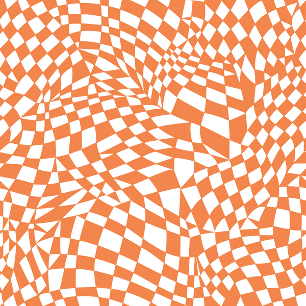 Mosaic Checkered Basics Fabric - Soft Orange - ineedfabric.com