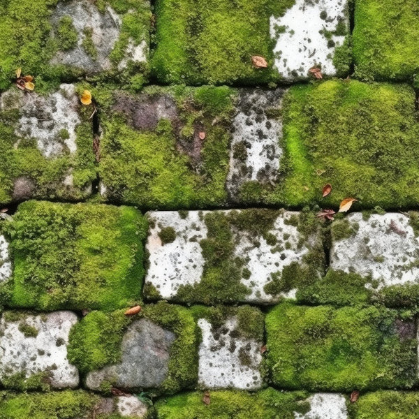 Moss on Stone Wall Pattern 1 Fabric - ineedfabric.com