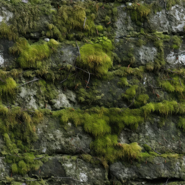 Moss on Stone Wall Pattern 2 Fabric - ineedfabric.com