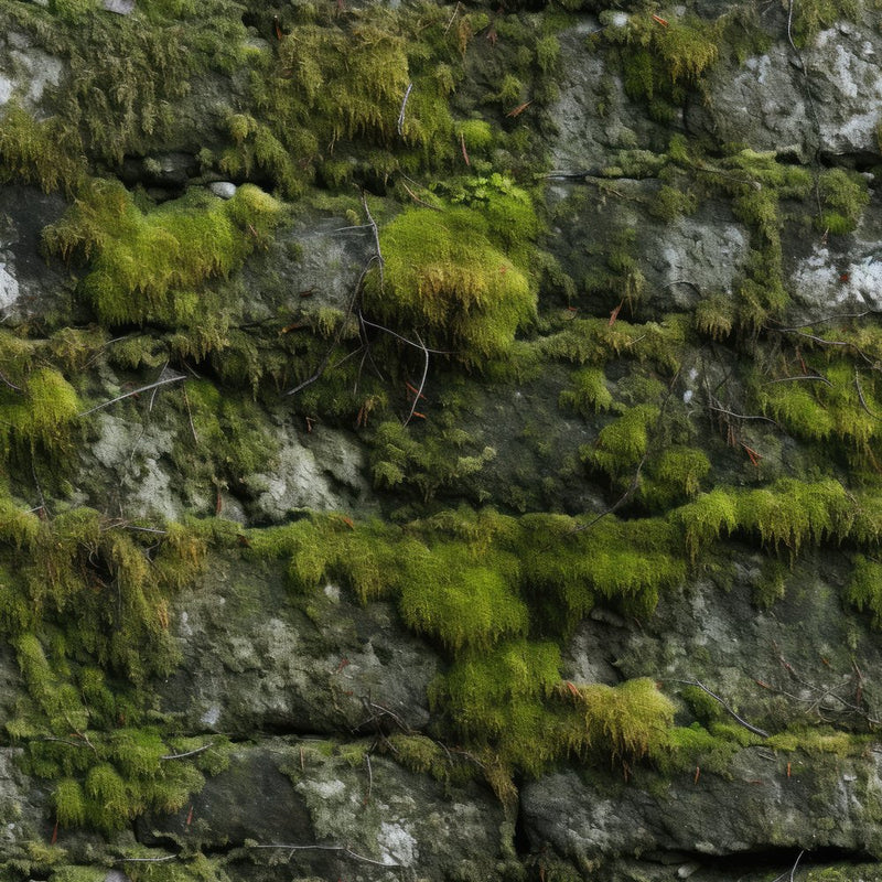 Moss on Stone Wall Pattern 2 Fabric - ineedfabric.com