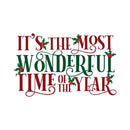 Most Wonderful Time Of The Year Fabric Panel - White - ineedfabric.com