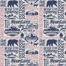 Mountains Are Calling Fabric - Pink - ineedfabric.com